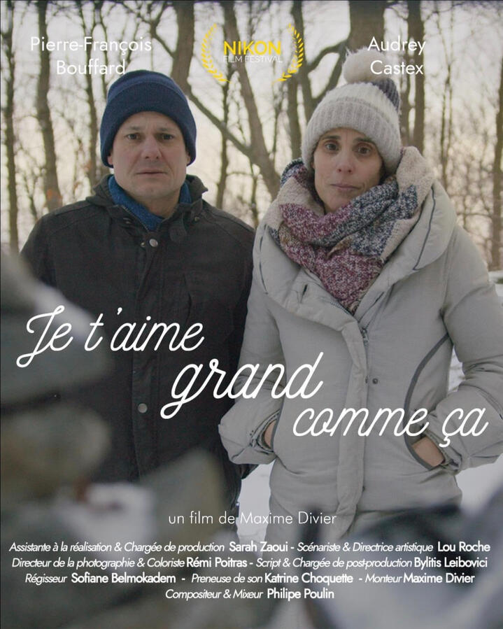 Je t'aime grand comme ça, court-métrage, 2023. Musique originale et mix. Réalisation : Maxime Divier.
